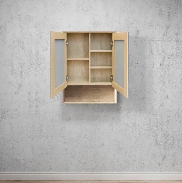 Byron Natural Oak 600mm Shaving Cabinet - Image 2
