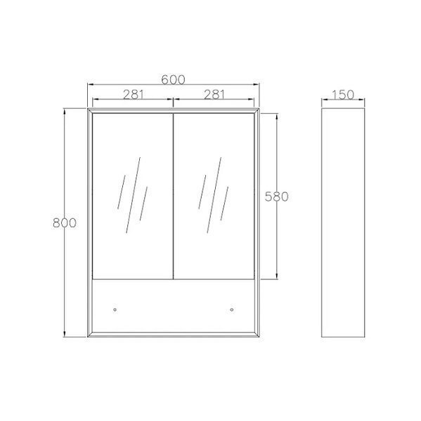Byron Natural Oak 600mm Shaving Cabinet - Image 3