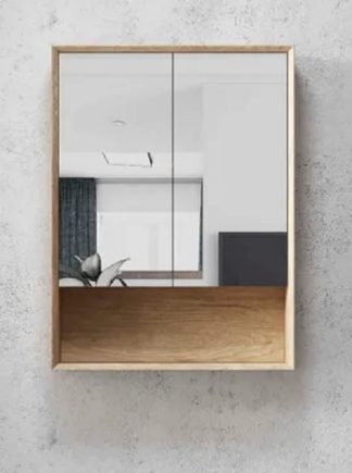 Byron Natural Oak 600mm Shaving Cabinet