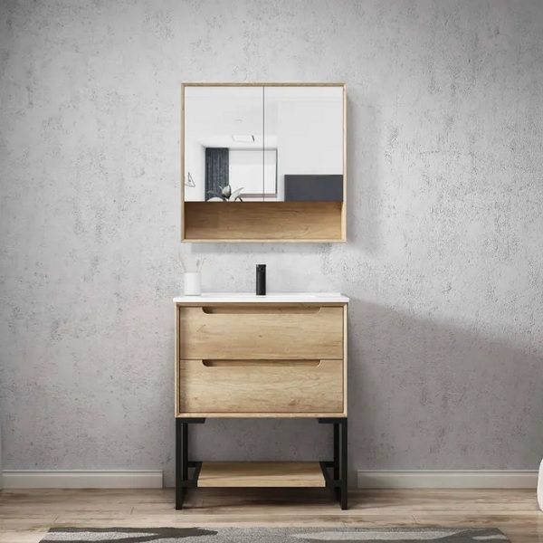 Byron Natural Oak 750mm Shaving Cabinet - Image 3