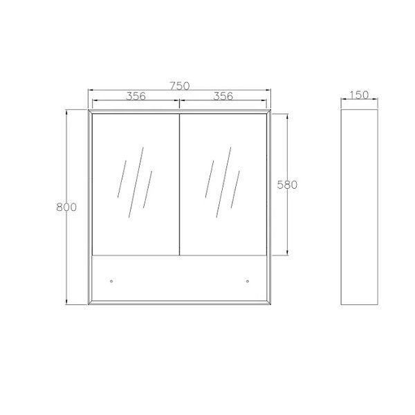 Byron Natural Oak 750mm Shaving Cabinet - Image 4