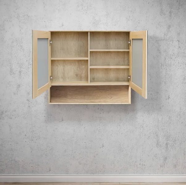 Byron Natural Oak 900mm Shaving Cabinet - Image 2