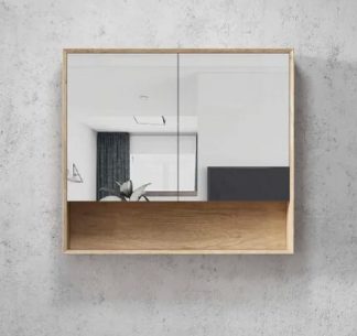 Byron Natural Oak 900mm Shaving Cabinet