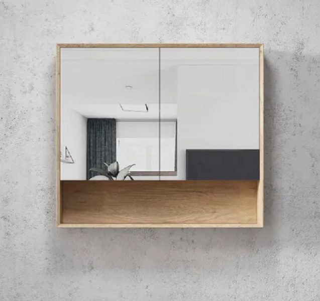 Byron Natural Oak 900mm Shaving Cabinet