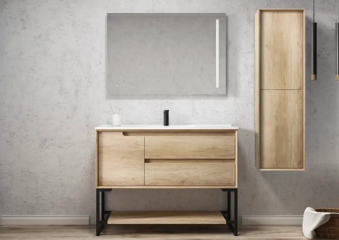 Byron Tall Boy Natural Oak Wall Hung - Image 3
