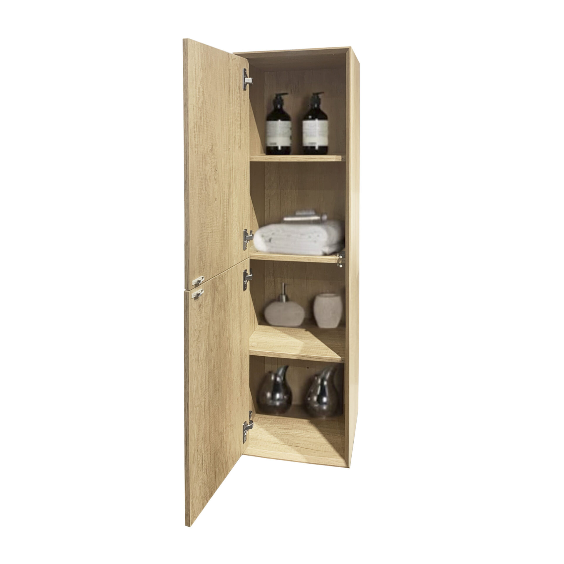 Byron Tall Boy Natural Oak Wall Hung - Image 2
