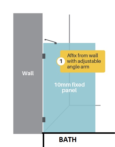 Frameless Bath Panel Fixed 750mm - Image 3