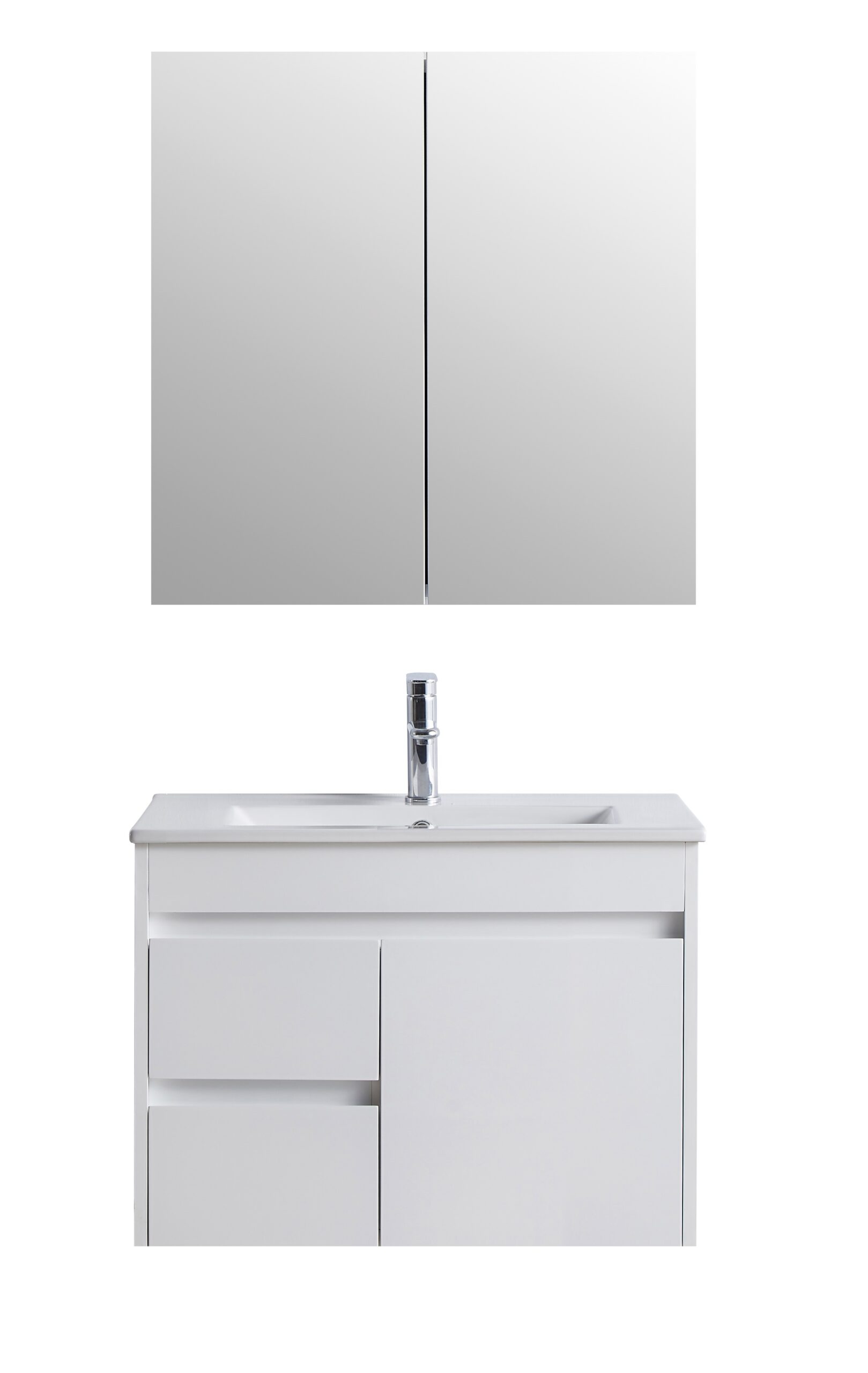 Wall Hung 750 Vanity PVC Finger Pull Left Drawers - Image 4