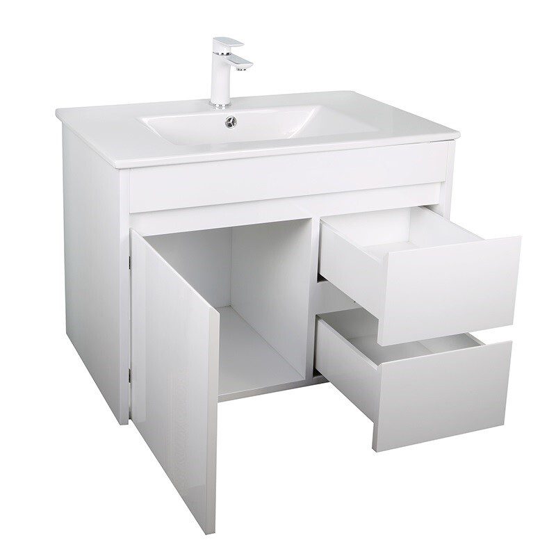 Wall Hung 750 Vanity PVC Finger Pull Right Drawers - Image 2
