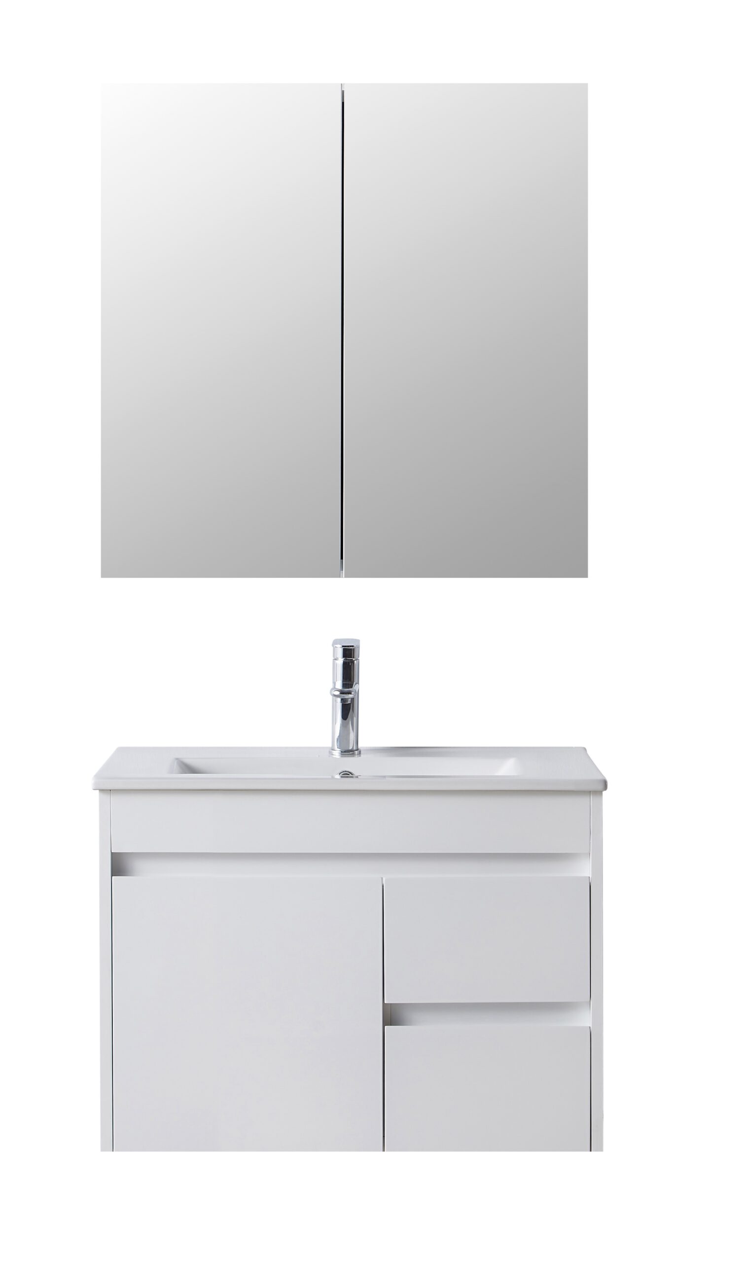 Wall Hung 750 Vanity PVC Finger Pull Right Drawers - Image 4