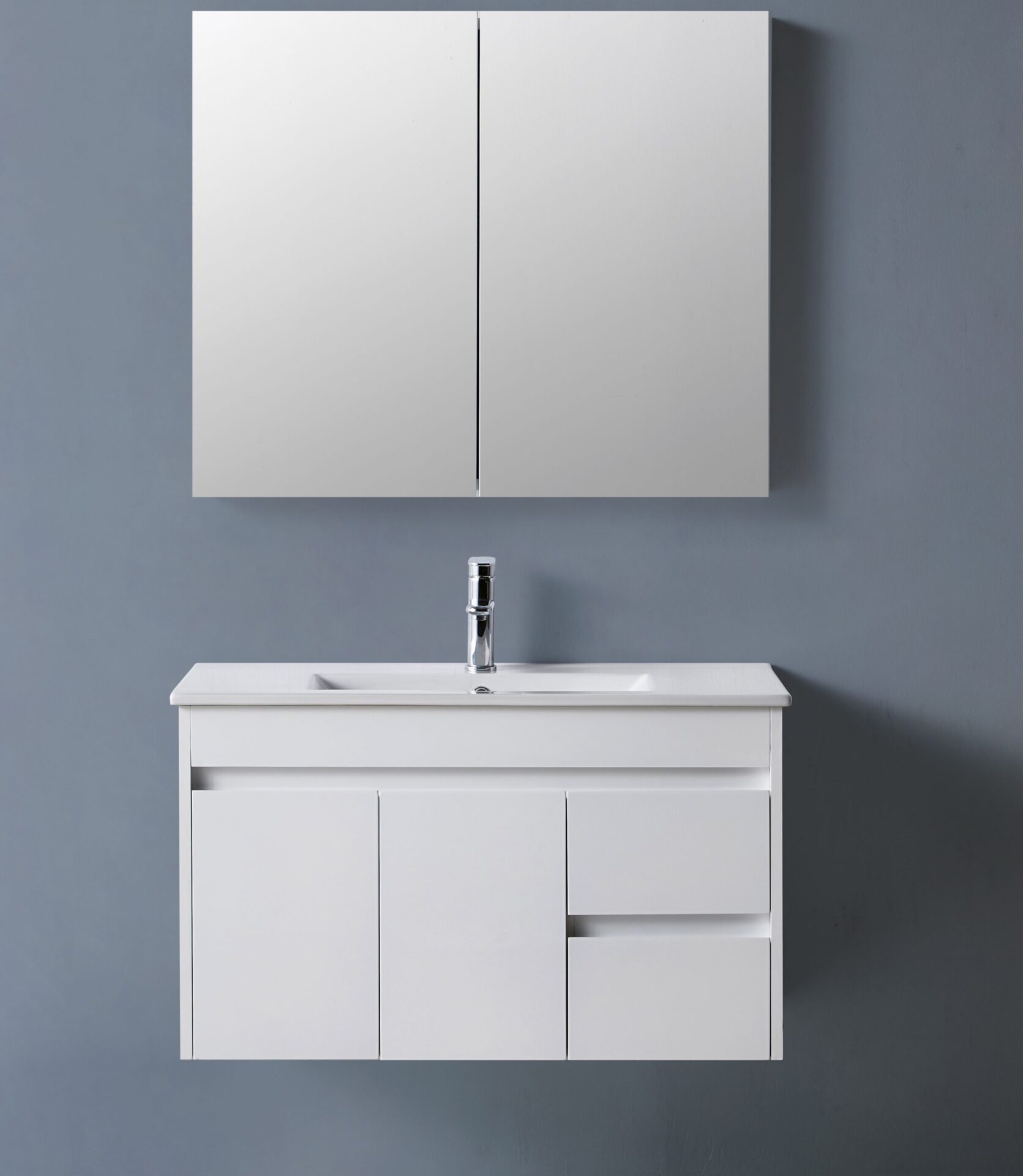 Wall Hung 900 Vanity PVC Finger Pull Right Drawers