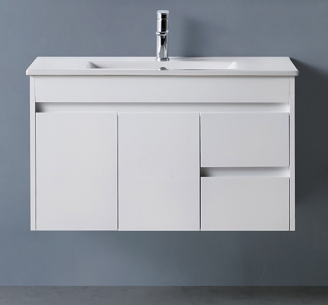 Wall Hung 900 Vanity PVC Finger Pull Right Drawers - Image 2