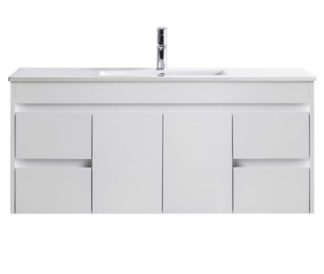 1200mm PVC Vanity Wall Hung Finger Pull White