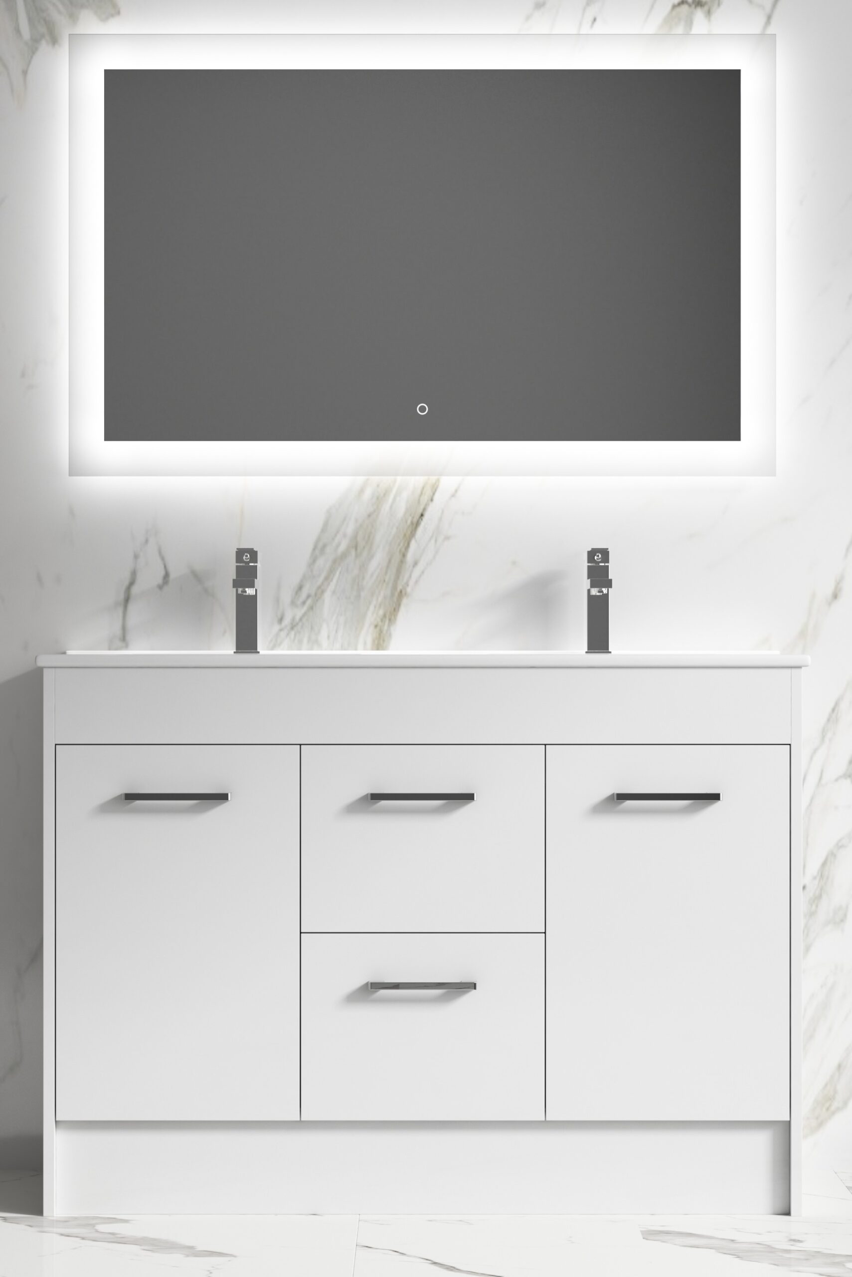 1200mm PVC Vanity Handle Pull Double Bowl