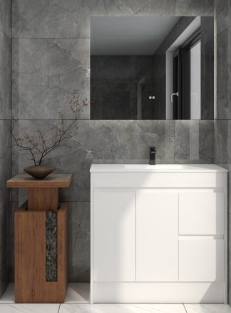 Slimline Ensuite 900mm Vanity PVC Right Drawers