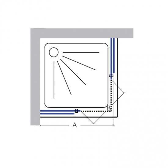 Cleveland Semi Frameless Double Sliding Corner Shower Silver 890mm - Image 5