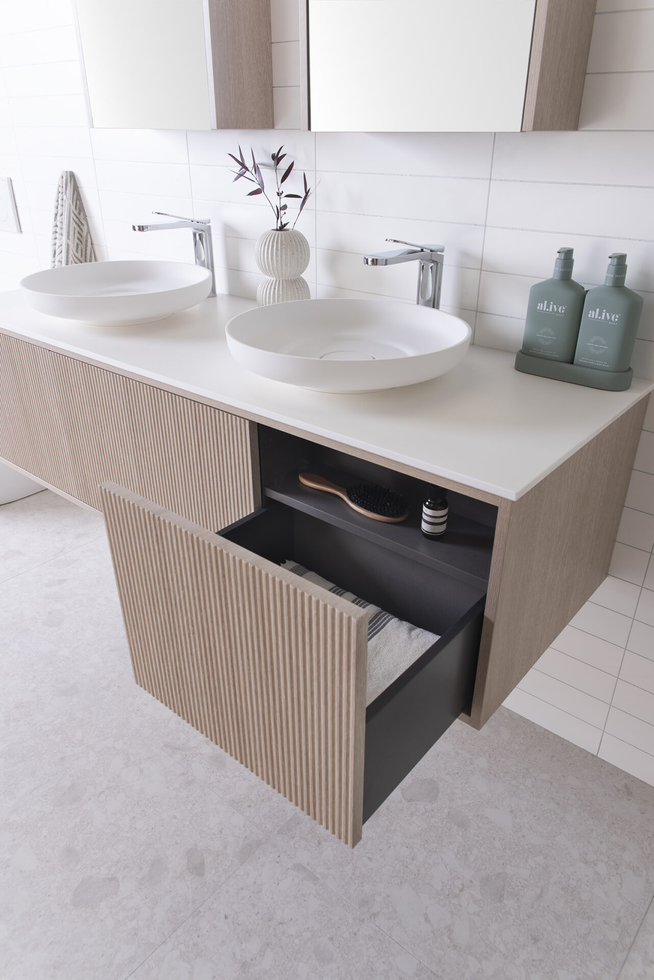 Clifton 1500 Double Basin Wall Hung Vanity - Image 3