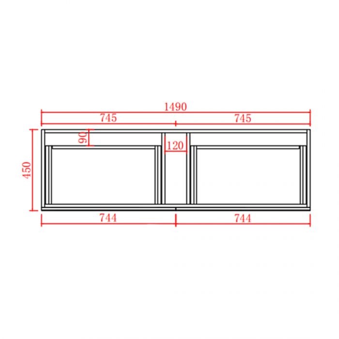 Fremantle 1500 Wall Hung Vanity Matte Black - Image 3