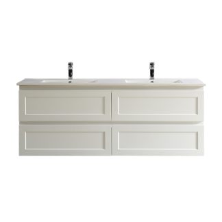 Fremantle 1500 Wall Hung Vanity Matte White Double Bowl