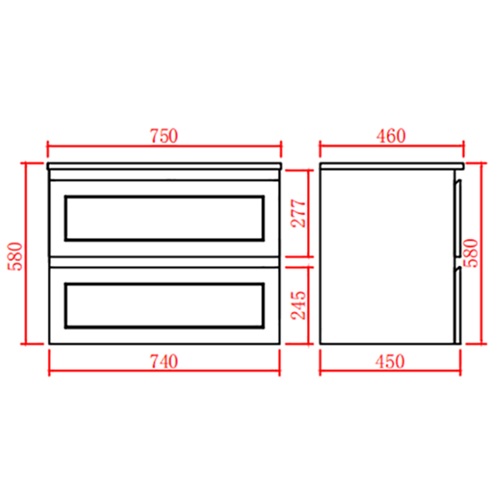 Fremantle 750 Wall Hung Vanity Matte White - Image 2