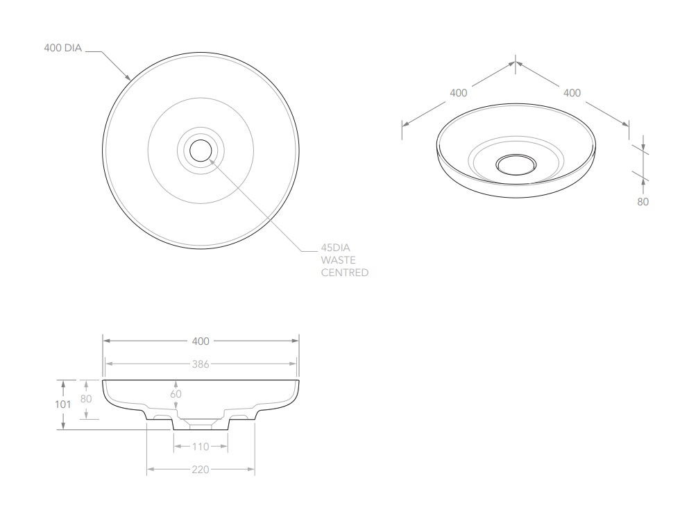 Flume Above Counter Cast Marble Basin Matte White - Image 8
