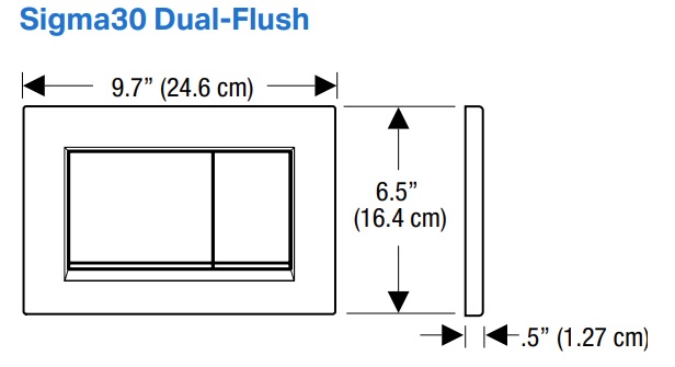 Sigma 30 Dual Flush Square Black With Chrome Trim - Image 2