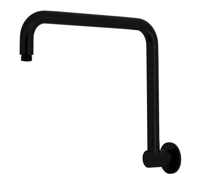 Star Round High Rise Shower Arm Matt Black