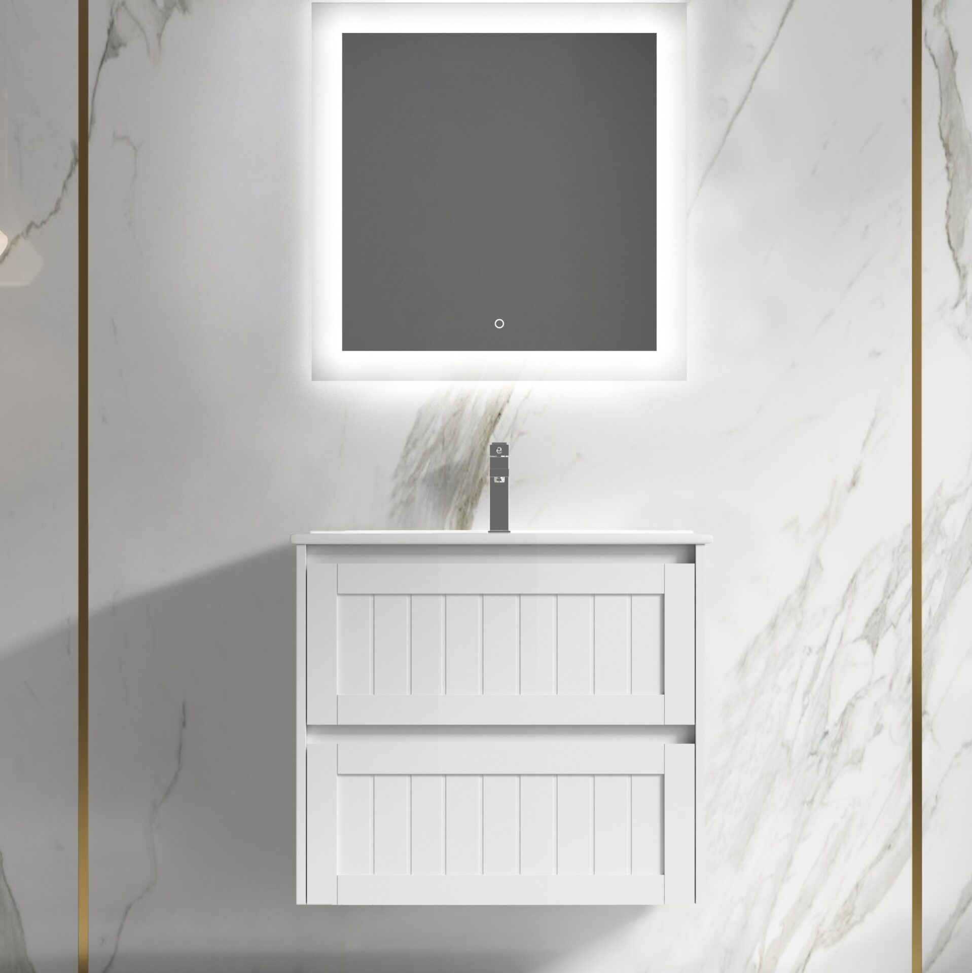 Heritage PVC 750 Vanity Finger Pull Wall Hung