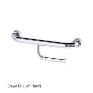 Grab Rail Toilet Roll Holder Left 300mm