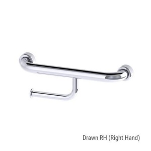 Grab Rail Right Toilet Roll Holder 300mm
