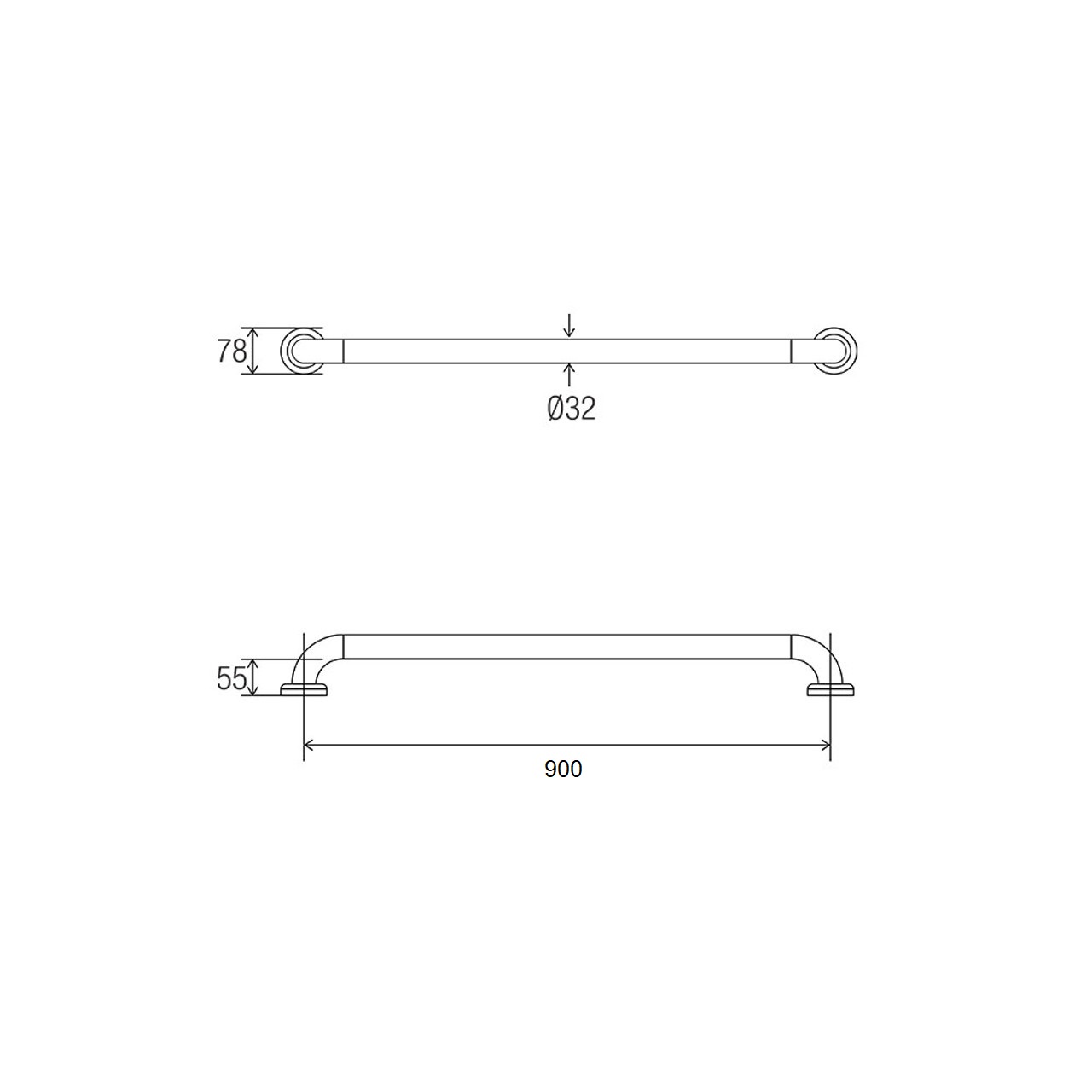 Hygienic Seal Grab Rail Straight 900mm Polished Supreme - Image 4