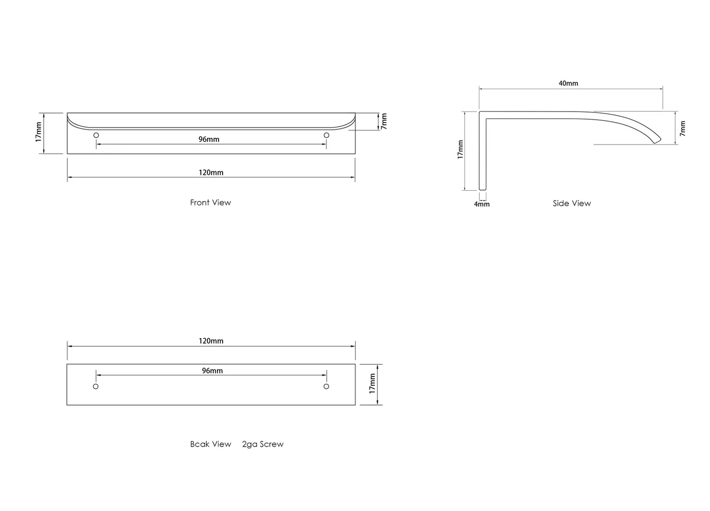 Hampshire 120mm Handle Matte Black - Image 2