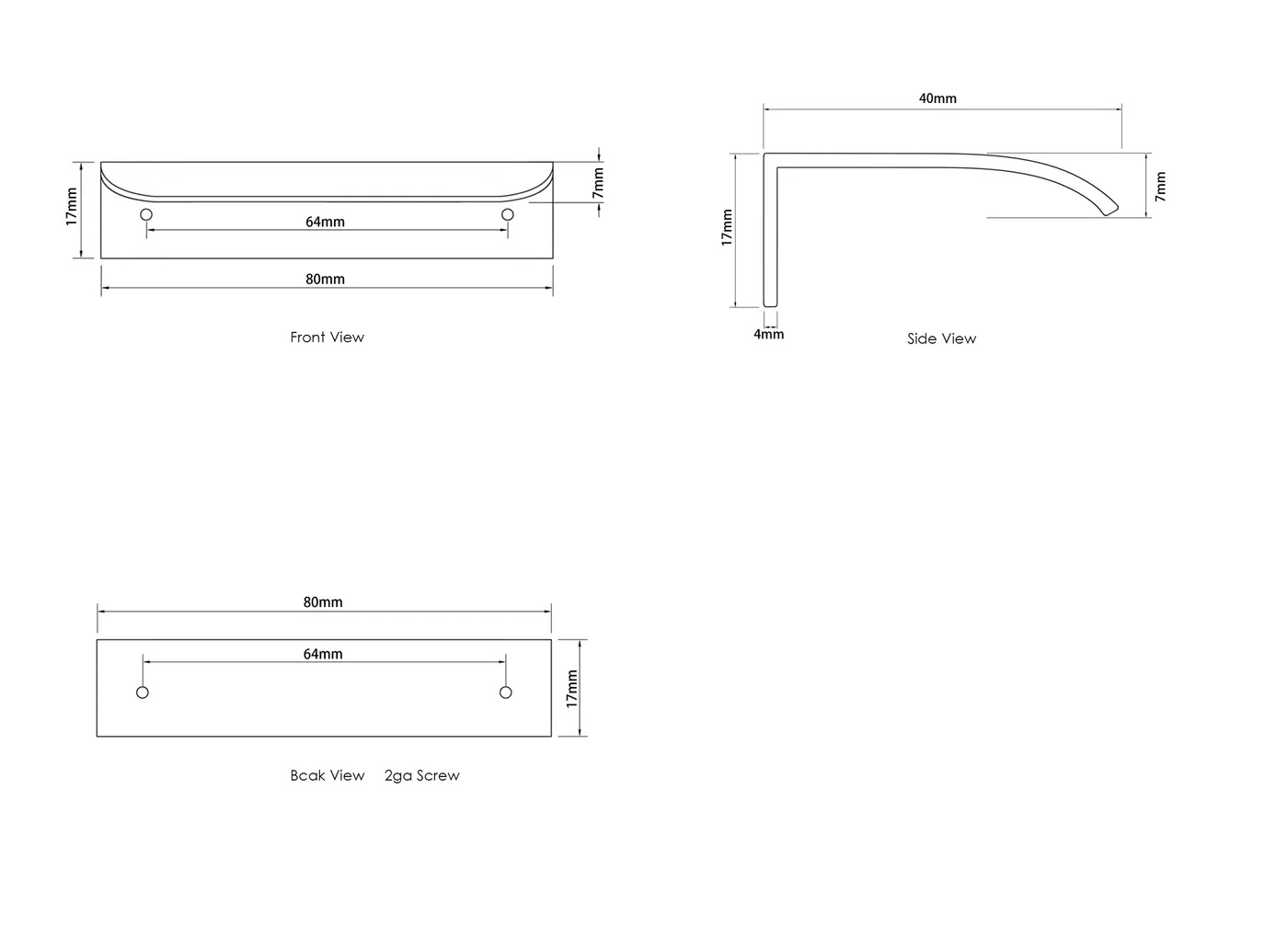Hampshire 80mm Handle Brushed Gold - Image 2