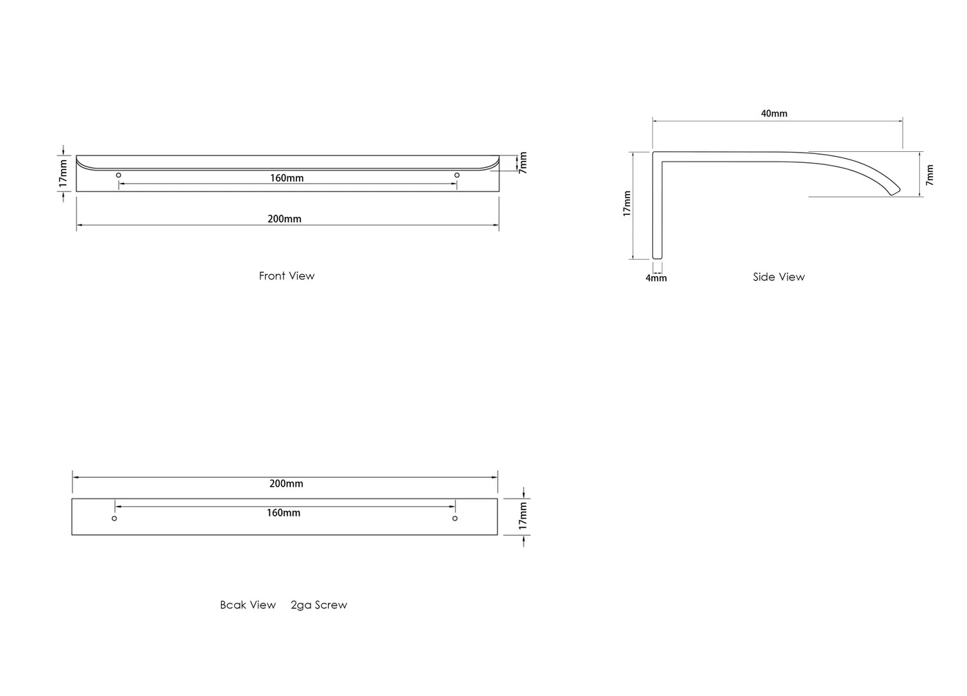 Hampshire 200mm Handle Matte White - Image 2
