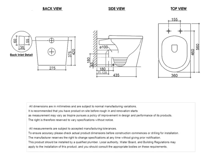 Alzano Pan Only Hurricane Rimless Flushing Wall Faced Toilet Suite Matte White - Image 6