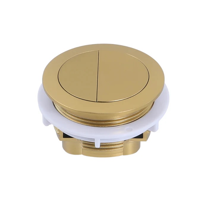 Toilet Cistern Flush Button Round Brushed Gold - Image 2