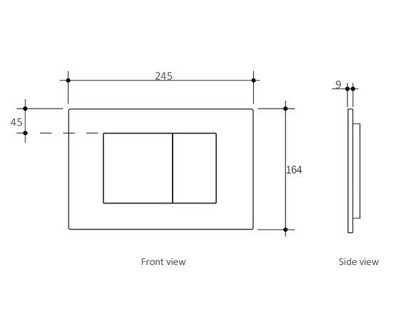 Inspire Dual Flush Plate Square Chrome IS19 - Image 2
