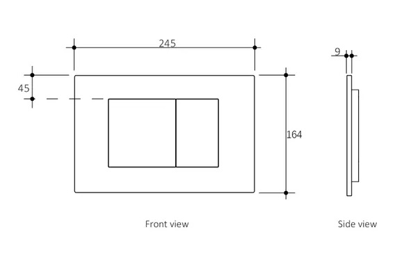 Inspire Dual Flush Plate Square Matte Black IS19B - Image 2