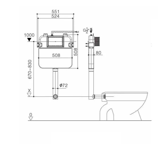 R & T Inwall Toilet Cistern Suit Wall Faced Toilet - Image 2