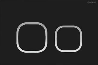Inspire Dual Flush Plate Soft Square Matte Black & Chrome IS30B
