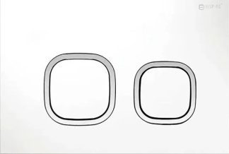 Inspire Dual Flush Plate Soft Square Matte White & Chrome IS30MW