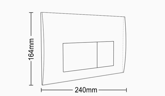 Inspire Dual Flush Plate Curve Square Chrome IS31 - Image 2