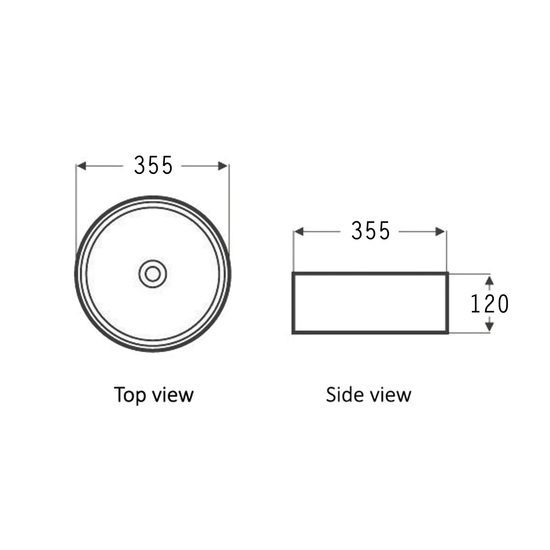 Artis 88 Basin Matte Black 355mm - Image 2
