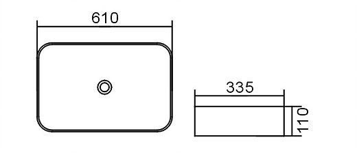 Slim Rectangular Above Counter Basin - Image 2