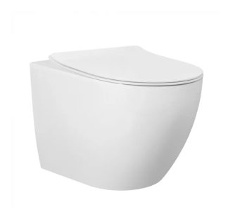 Voghera Pan Only Rimless Flushing Wall Faced Toilet Suite Gloss White