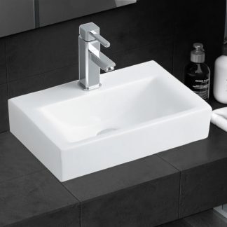 Lawton Above Counter Basin with Tap Hole Gloss White