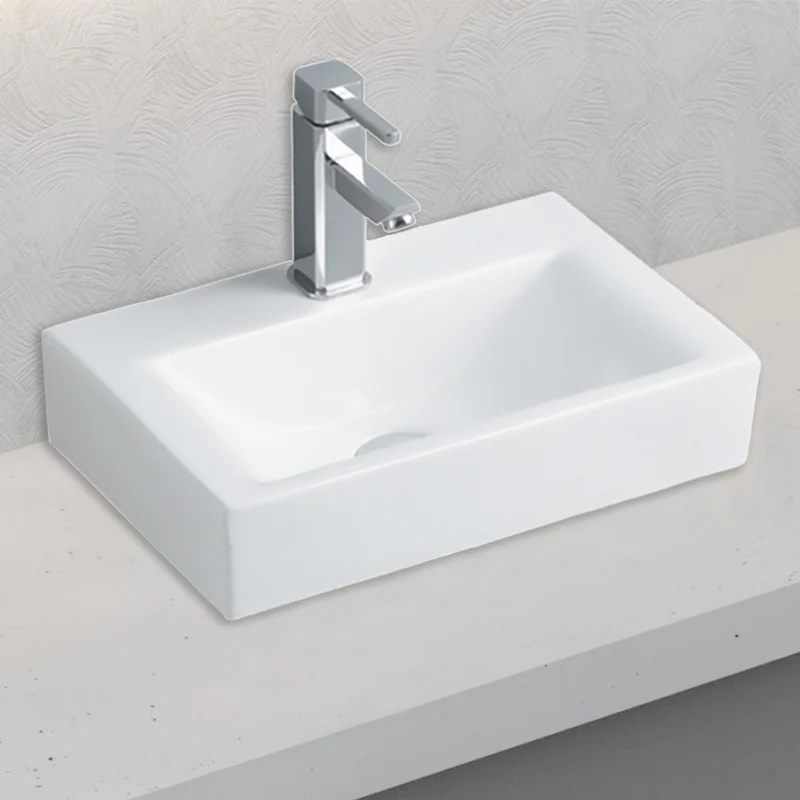Lawton Above Counter Basin with Tap Hole Gloss White - Image 2