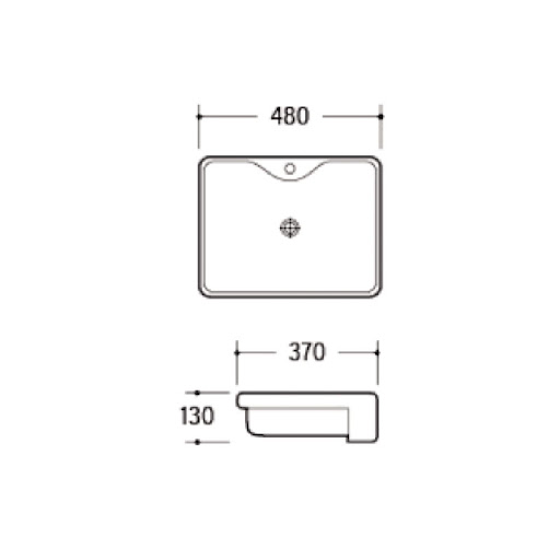 Semi Recess Basin Gloss White - Image 3