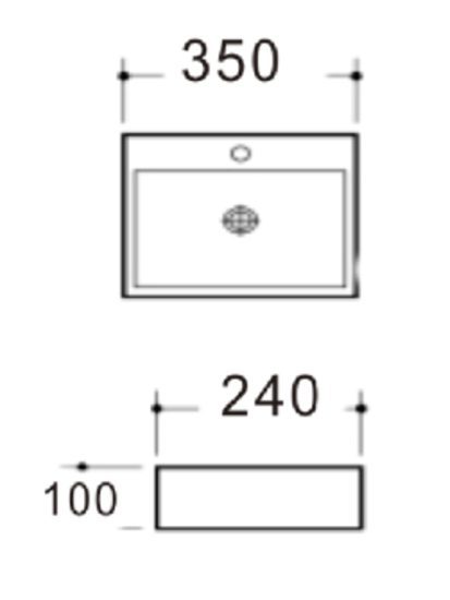 Luna Rectangular Above Counter Basin - Image 2