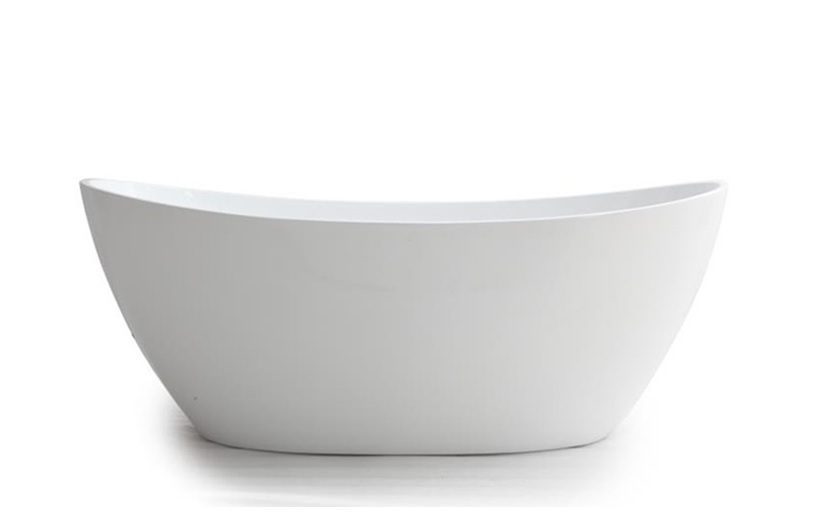 1660mm Double High Back Freestanding Bath Matte White - Image 3